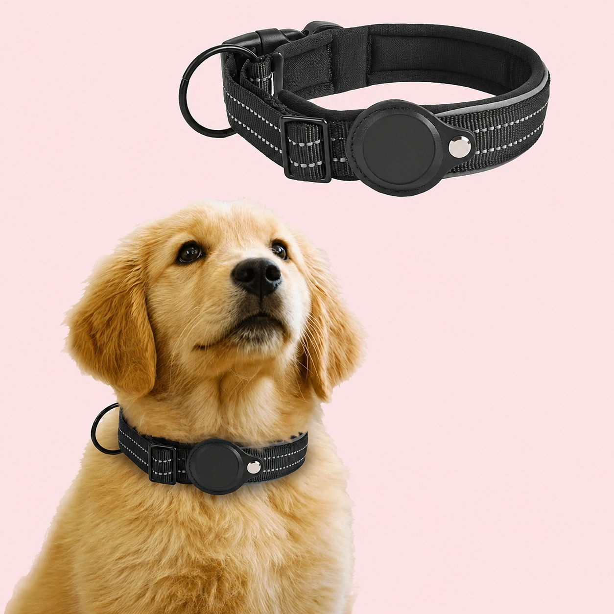 Reflective Dog Collar Compatible with AirTag