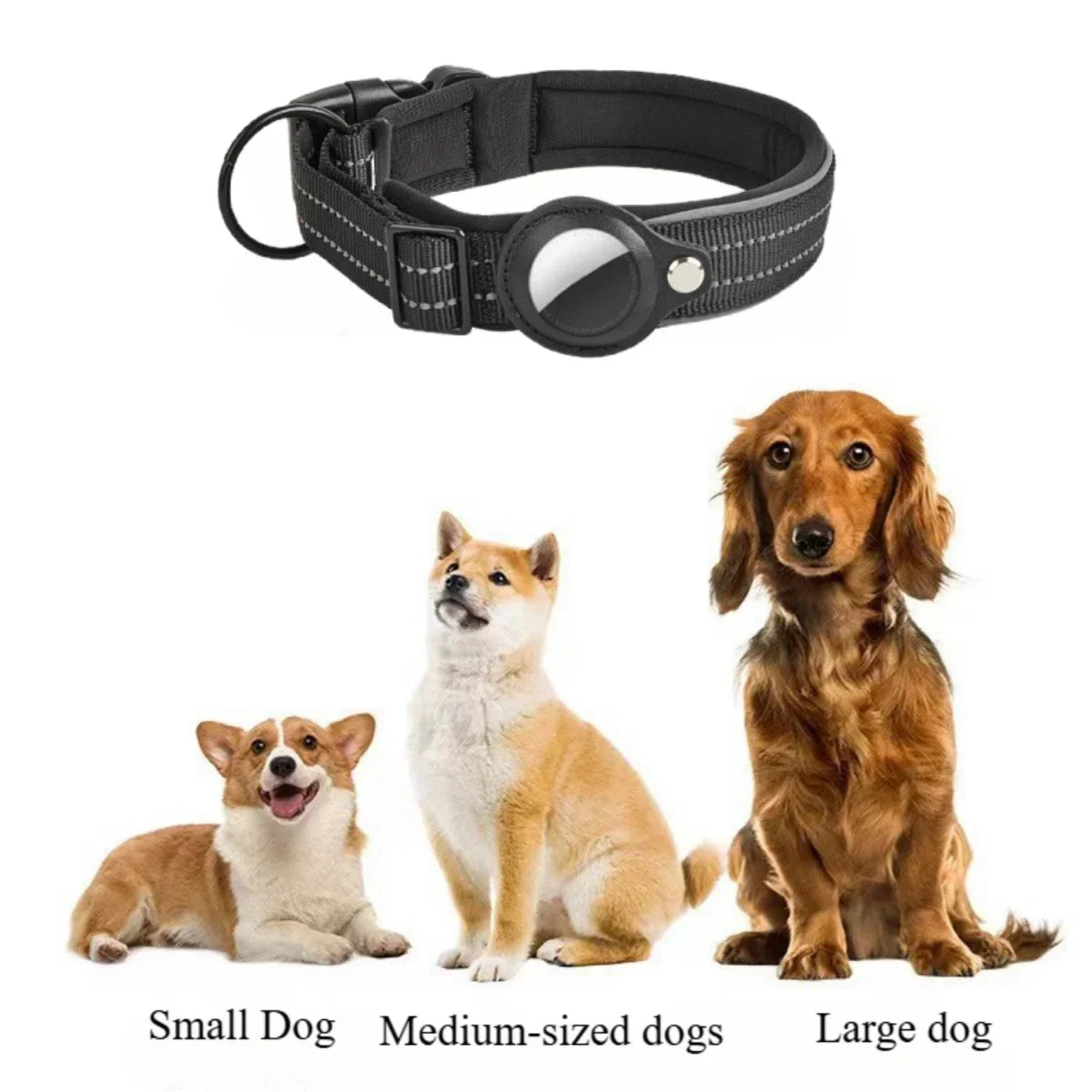 Reflective Dog Collar Compatible with AirTag